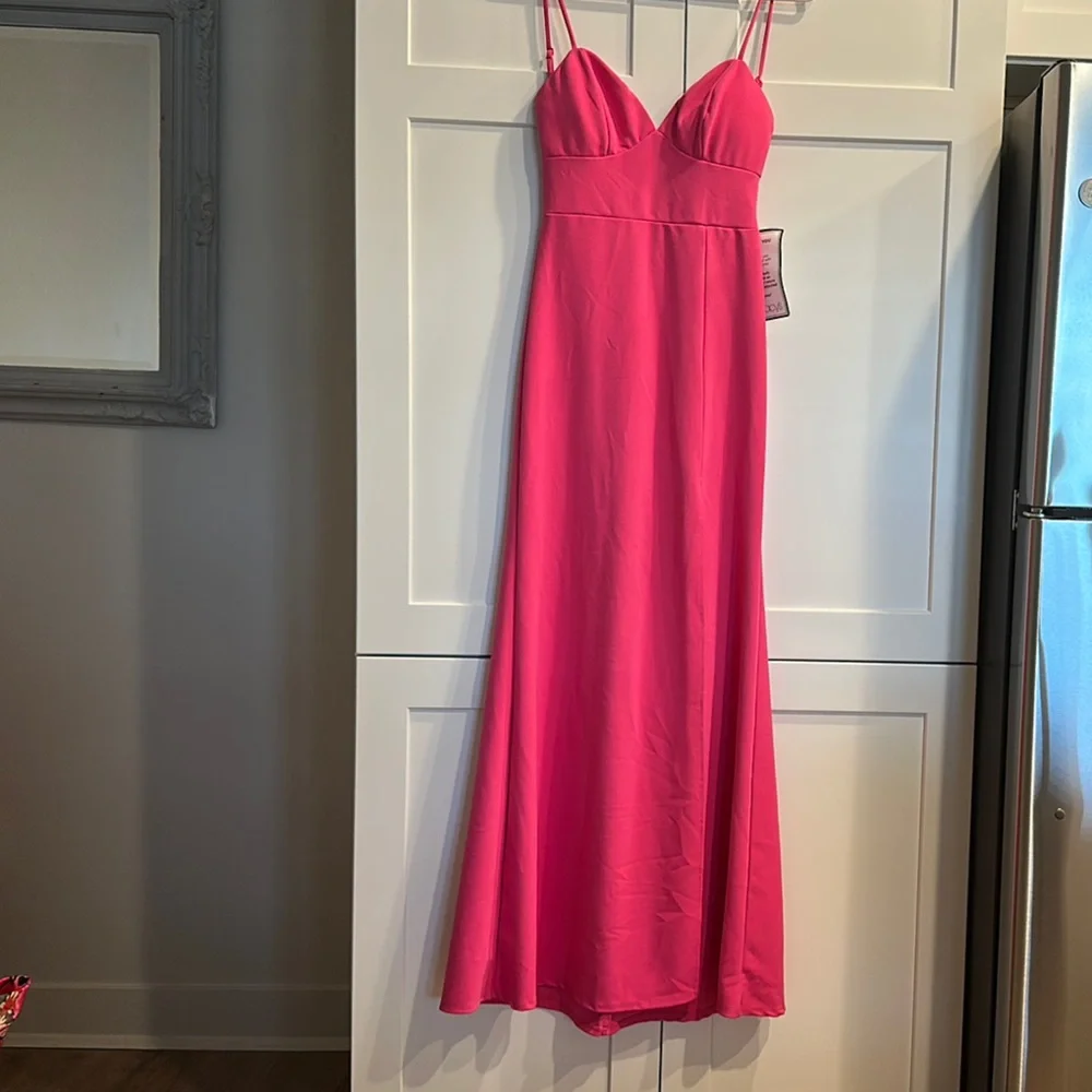 Vibrant Pink Straped Dress - Picture 1 of 2